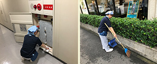 外周、特に玄関周りはビルの顔です